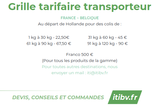 Grille tarifaire transporteur ITIBV