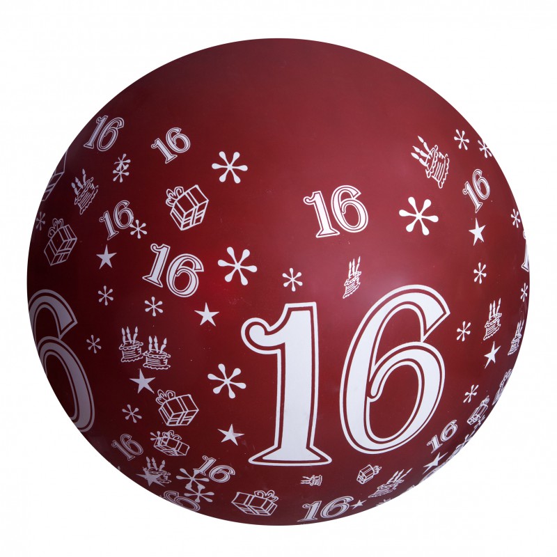 1 Ballons 36 - Chiffre 16 Imprimé TOT - Sens Air