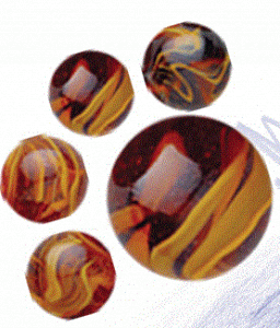 Billes Assorties MONSTRES 20/16mm+1/25mm - Swanp Thing - Vampire - Werewolf - Zombie - 20 Filets